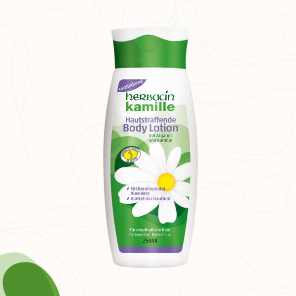 Reizlindernde Body Lotion mit Kamille, Argan-Öl und Panthenol in der 250 ml Flasche