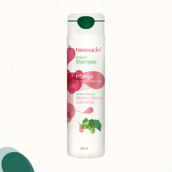 Natürliches Kräutershampoo Pflege zur Kräftigung von strapaziertem Haar. Beugt Haarbruch und Spliss vor ohne Silikon in der 200 ml Flasche