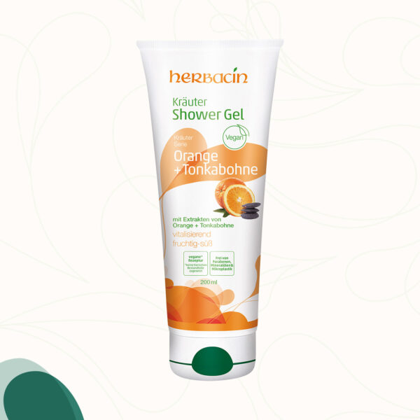pH hautneutrales Duschgel mit Orange und Tonka-Bohne in der 200 ml Tube