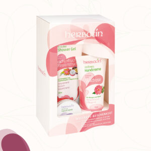 Dieses Wellness-Geschenkset von Herbacin besteht aus einer 200 ml Tube Herbacin Kräutershowergel Drachenfrucht-Passionsfrucht