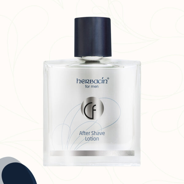 Die Herbacin for men After Shave Lotion in der 100 ml Flasche kühlt die Haut nach der Rasur und pflegt mit Allantoin, Panthenol, Hamamelis, Melonenextrakt, Carnosin und Salicylsäure.