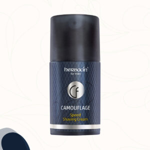 Die Herbacin for men Camouflage Speed Shaving Cream im 75 ml Pumpspender pflegt die Hau tmit Süßmandelöl, Shea-Butter, Aloe Vera, Kamille, Vitamin E, Fucose-Biopolymer, Panthenol und Allantoin