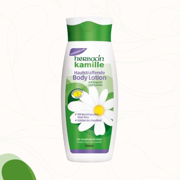 Reizlindernde Body Lotion mit Kamille, Argan-Öl und Panthenol in der 300 ml Flasche