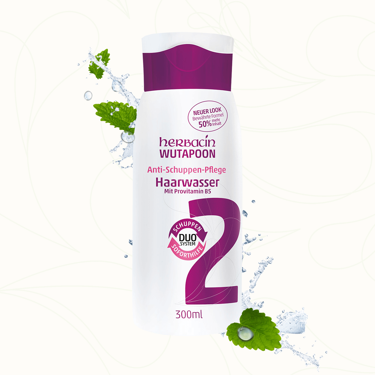 Herbacin WUTAPOON Haarwasser – Anti-Schuppen-Pflege mit Provitamin B5 und DUO System für gesunde Kopfhaut.