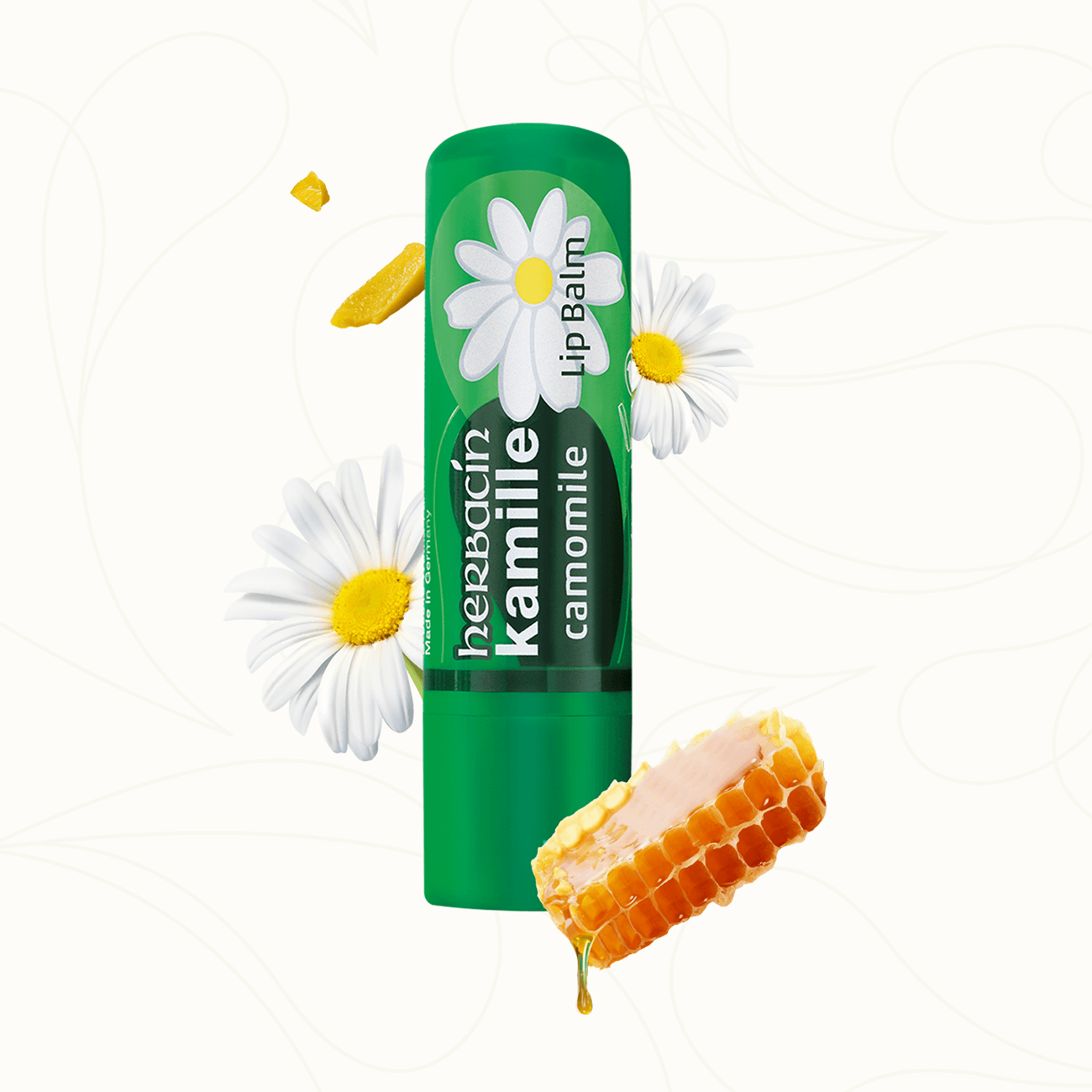 Herbacin Kamille Lip Balm – pflegender Lippenbalsam mit Kamille und Bienenwachs, schützt und spendet Feuchtigkeit.