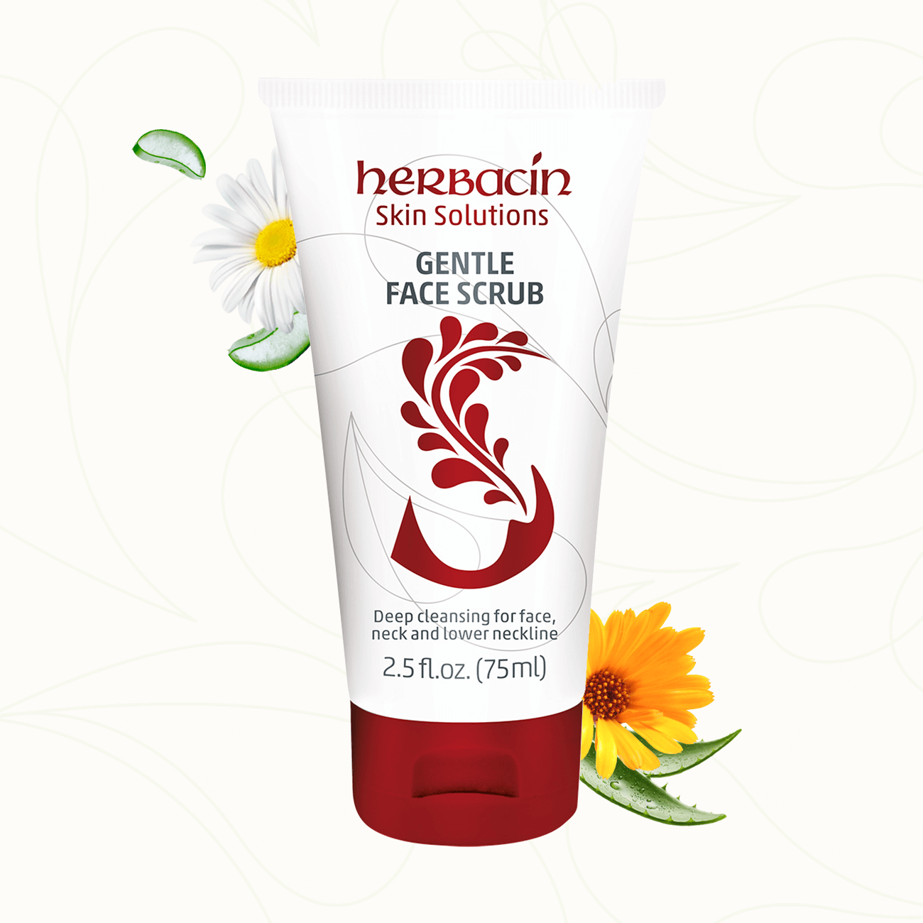 Herbacin Skin Solutions Gentle Face Scrub für die porentiefe Reinigung von Gesicht, Hals und Dekollet