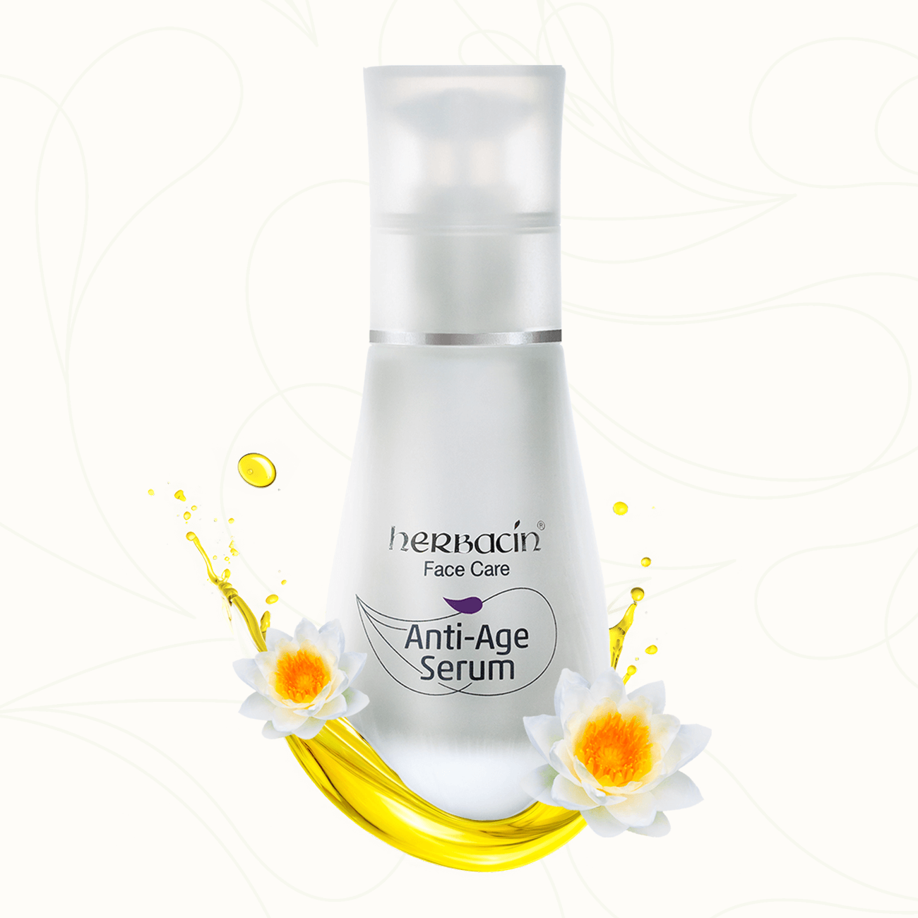Herbacin Face Care Anti-Age Serum mit Lotusblütenextrakt zur Milderung feiner Linien und Falten